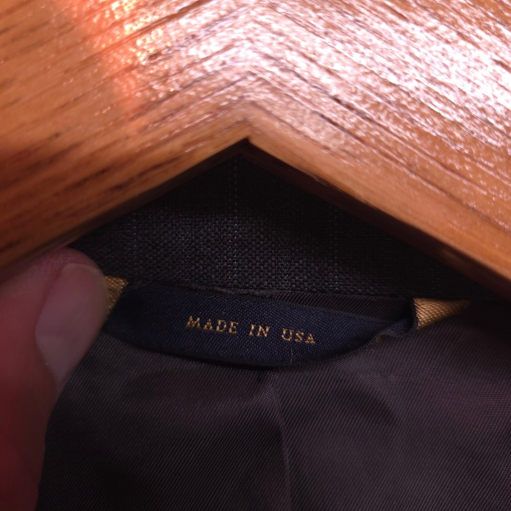 Brooks Brothers 1818 Madison Saxon Wool Pinstripe Blazer Charcoal Grey Mens 44L - Picture 10 of 14